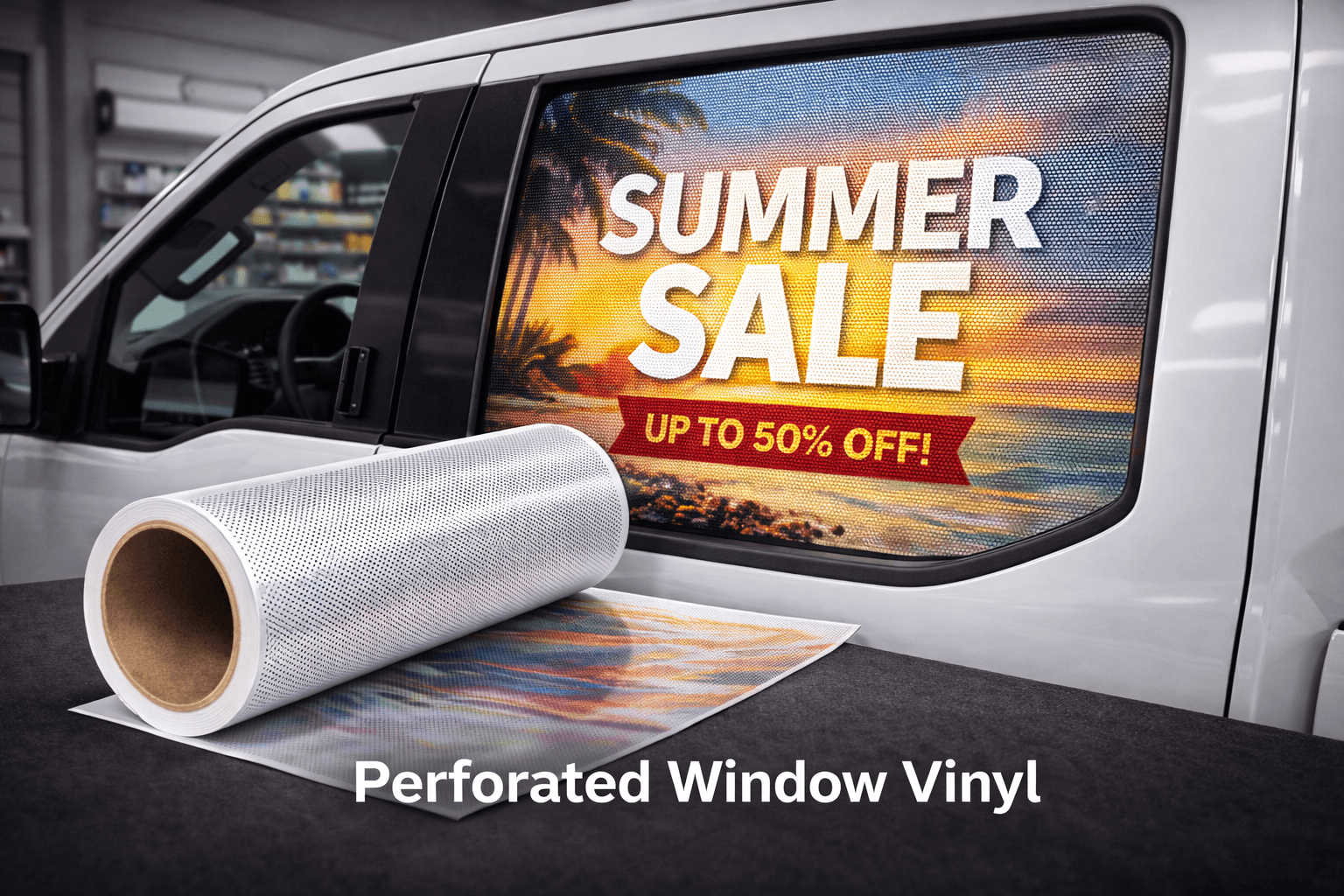 Perforated Window Vinyl material preview