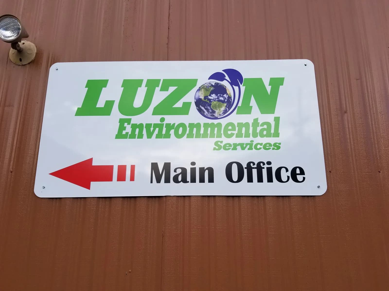Luzon Environmental Services finished main-office directional sign