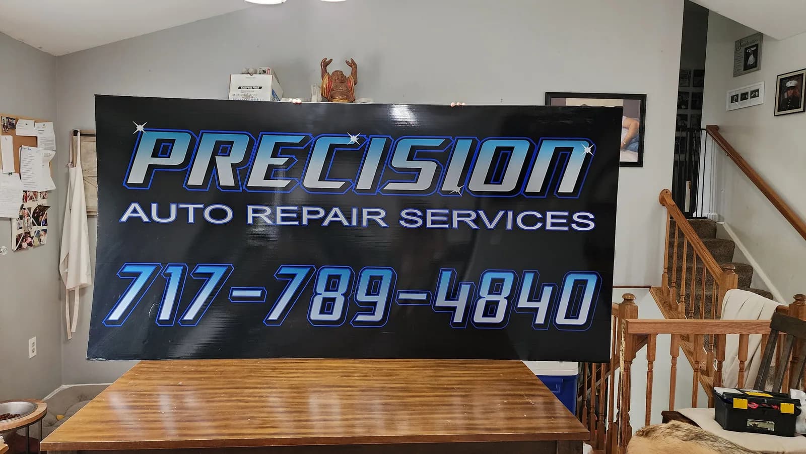 Precision Auto Service finished business sign