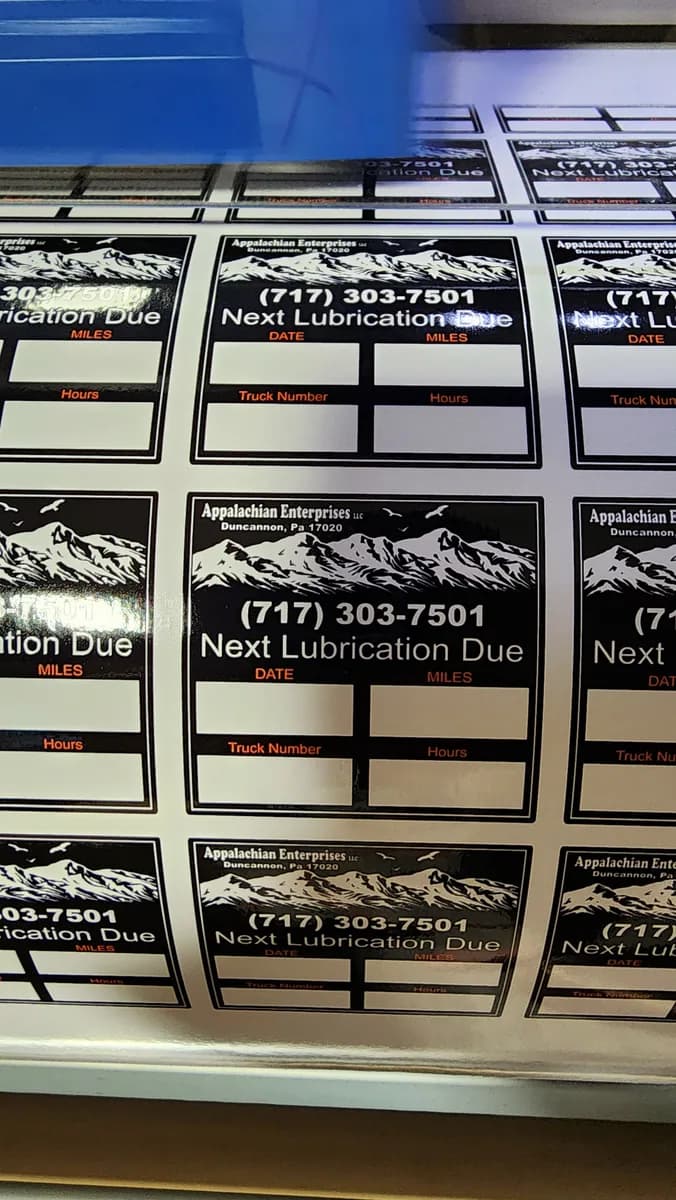 Finished premium service sign with custom graphics
